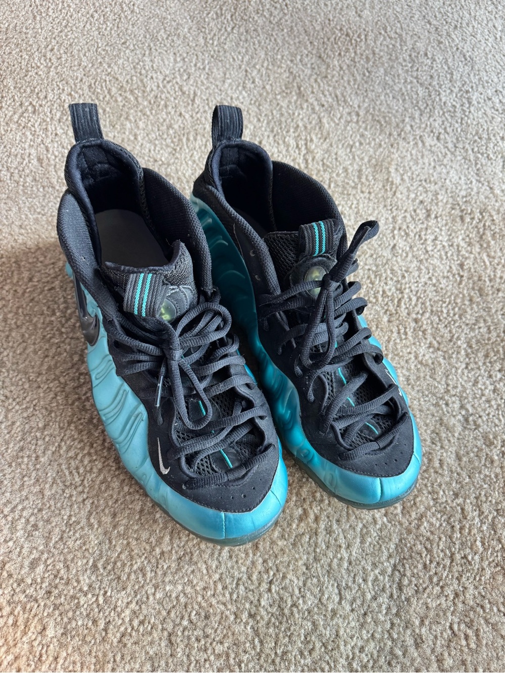 Nike Air Foamposite Pro Electric Blue Retro Black White 11.5